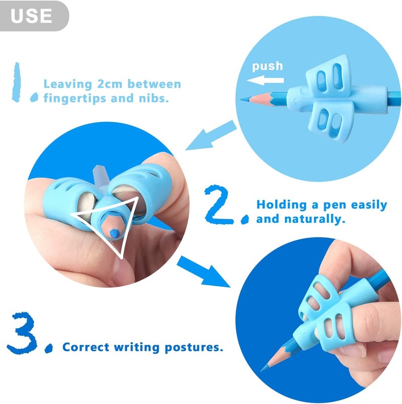 Bribobo 6 Pack Pencil Grips for Kids Handwriting Pencil Grippers, Pencil Writing Aid Grip Posture Correction Tool for Kids Toddler Children Special Needs - Image 3